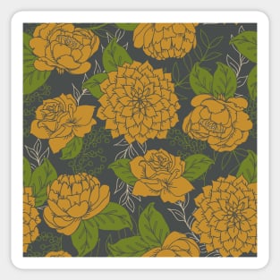 Floral Pattern in Goldenrod Sticker